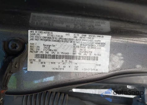 2013 Ford Focus Se из США, поврежденный, VIN 1FADP3K26DL238037